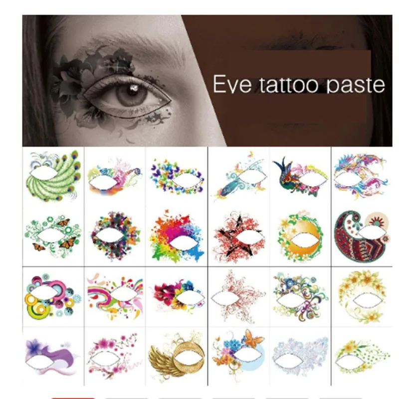 

4/24 шт., наклейка для татуировки глаз, водостойкая сменная наклейка для теней для век, женская милая изысканная модная наклейка для глаз