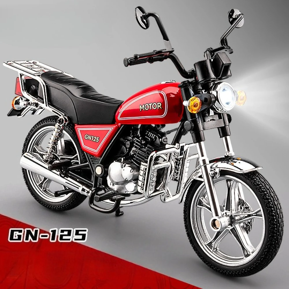 

1:12 Suzuki GN125 R Nine T Retro Motorcycle Model Toy Metal Diecast Retractable Tripod Shock Absorption Motorbike Birthday Gifts