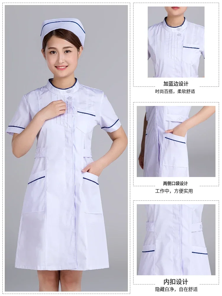 Nurse Uniform Long Sleeve Coat Women's Short Sleeve Pharmacy Oral Work Uniform