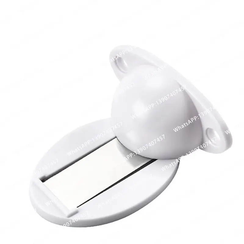 Magnetic door stop white, black plastic door clip, bedroom bathroom self-adhesive drilled door frame