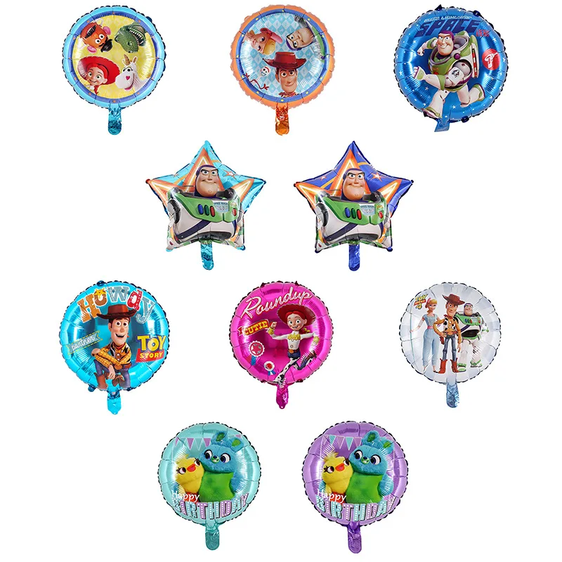 Disney Anime Toy Story Metallic Balloons Cartoon Woody Bass Lightyear Balloons  Party Decoration Balloons Kids Gifts