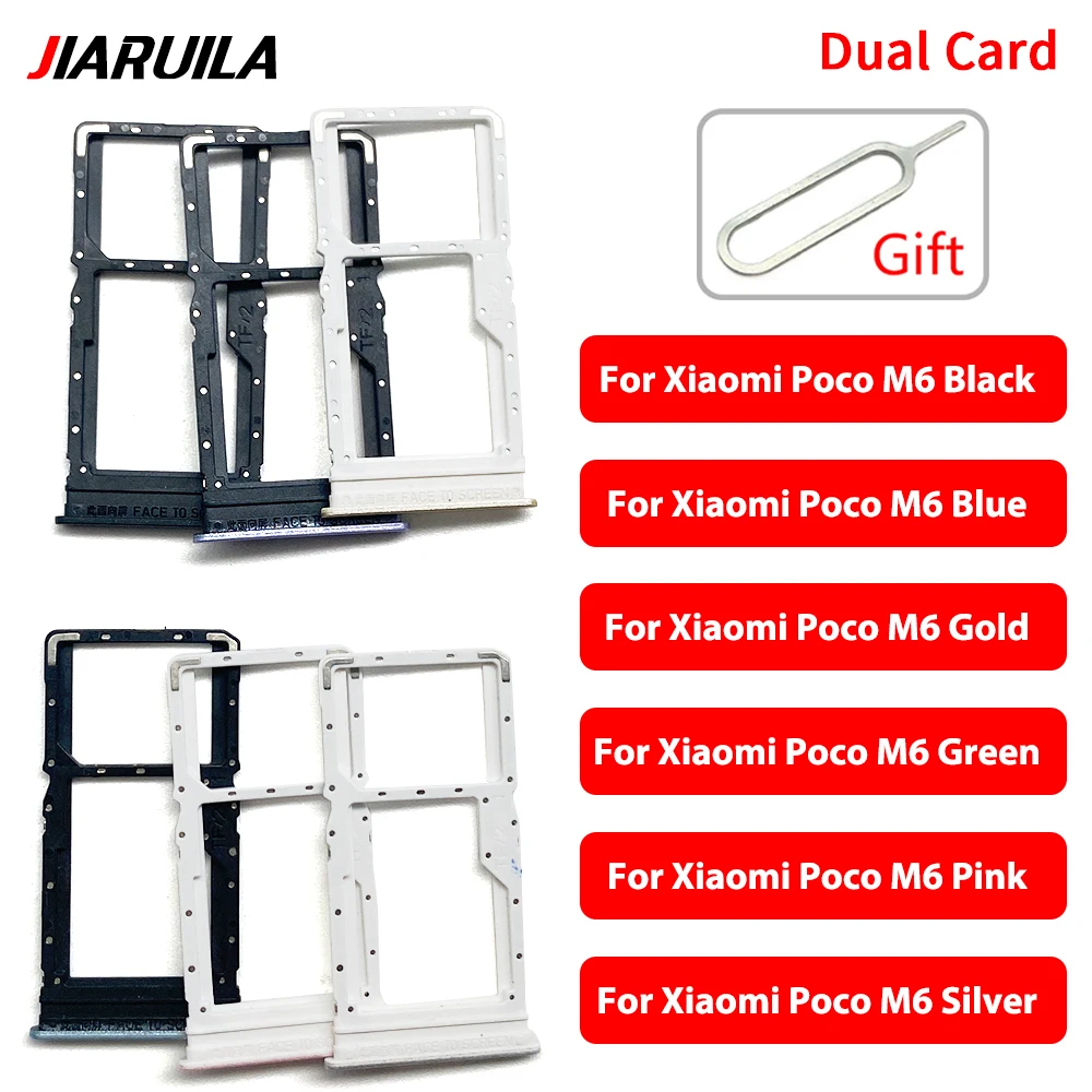 SIM Card Tray chip slot drawer Holder Adapter Accessories Repair Part For Xiaomi Mi 12X 13T 13T Pro Poco M6