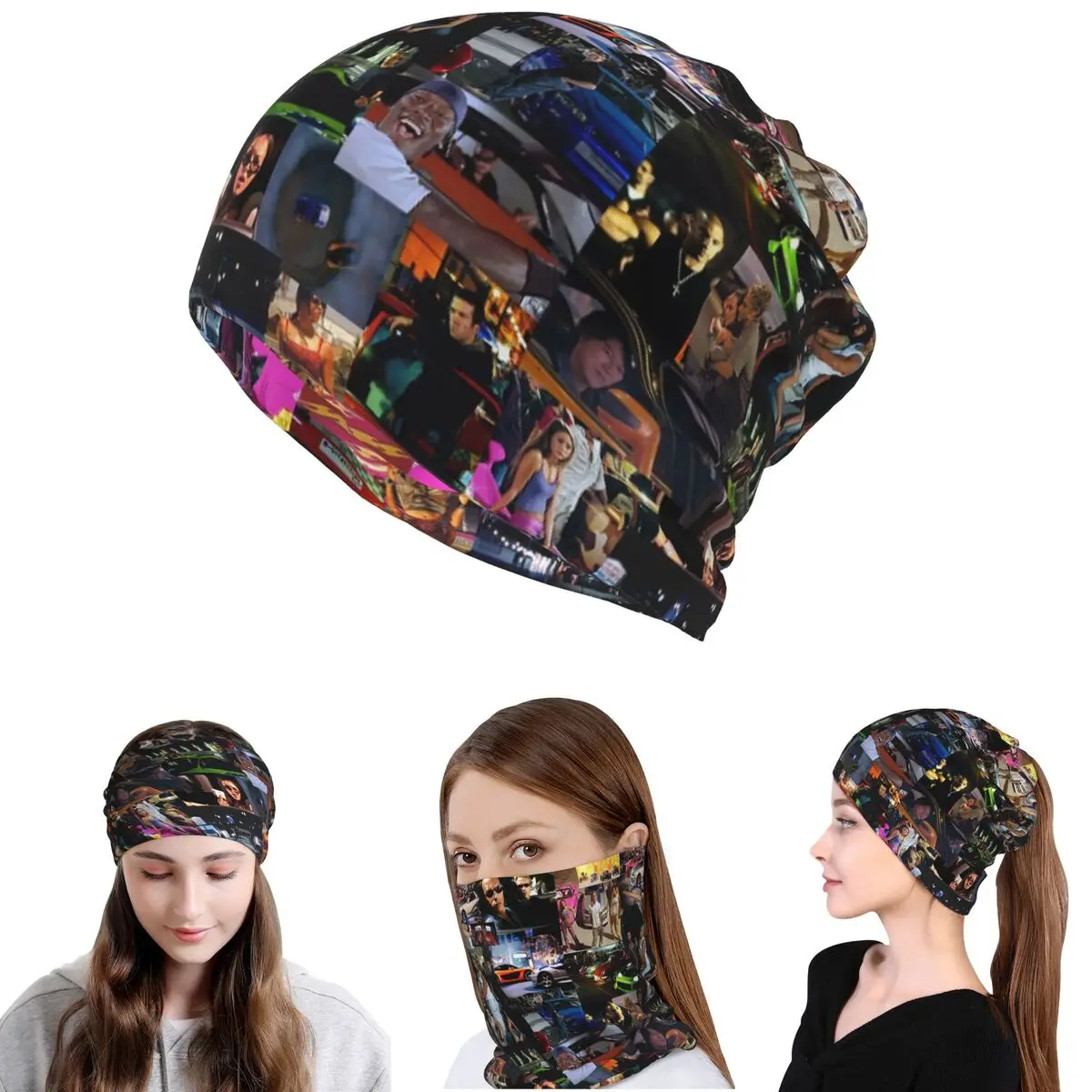 

Бандана-коллаж «Форсаж», шарф-накидка на шею, теплый велосипедный шарф, шапка-бини, унисекс, для взрослых, можно стирать