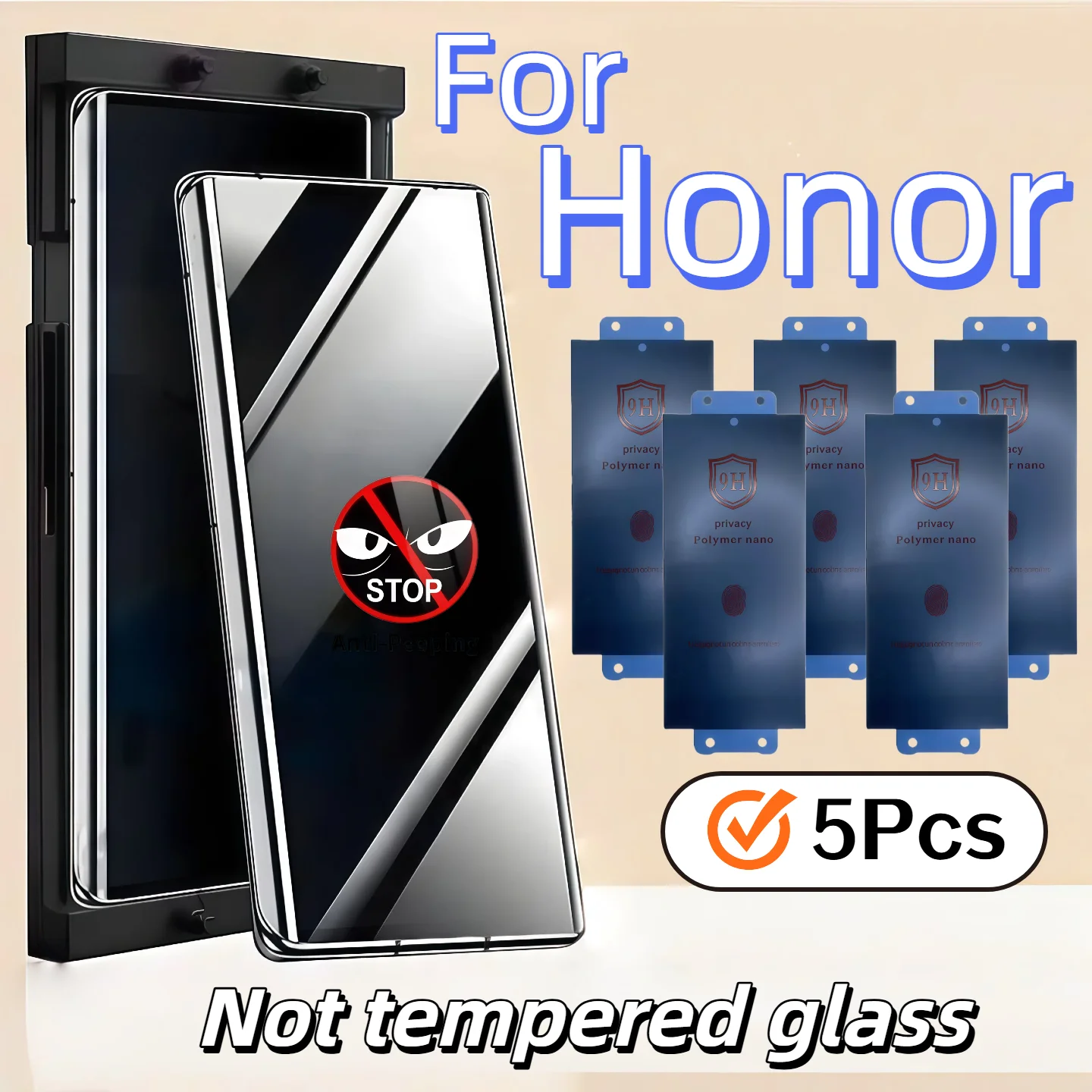 5PCS Anti-spy Ceramic Film for Honor Series 80/50/30 Pro/X9A/70/60 SE/X40/80 SE/90/100/Magic 3 4 5 6 Pro - Not Tempered Glass
