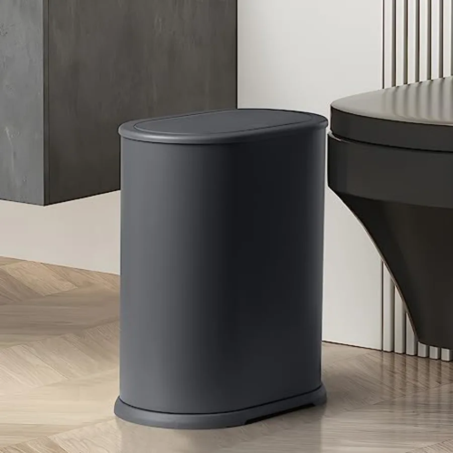

Мусорные баки для ванной из нержавеющей стали с крышками, 6,8 л, маленькие узкие контейнеры для мусора с откидной крышкой, защита от собак, модель Slim B