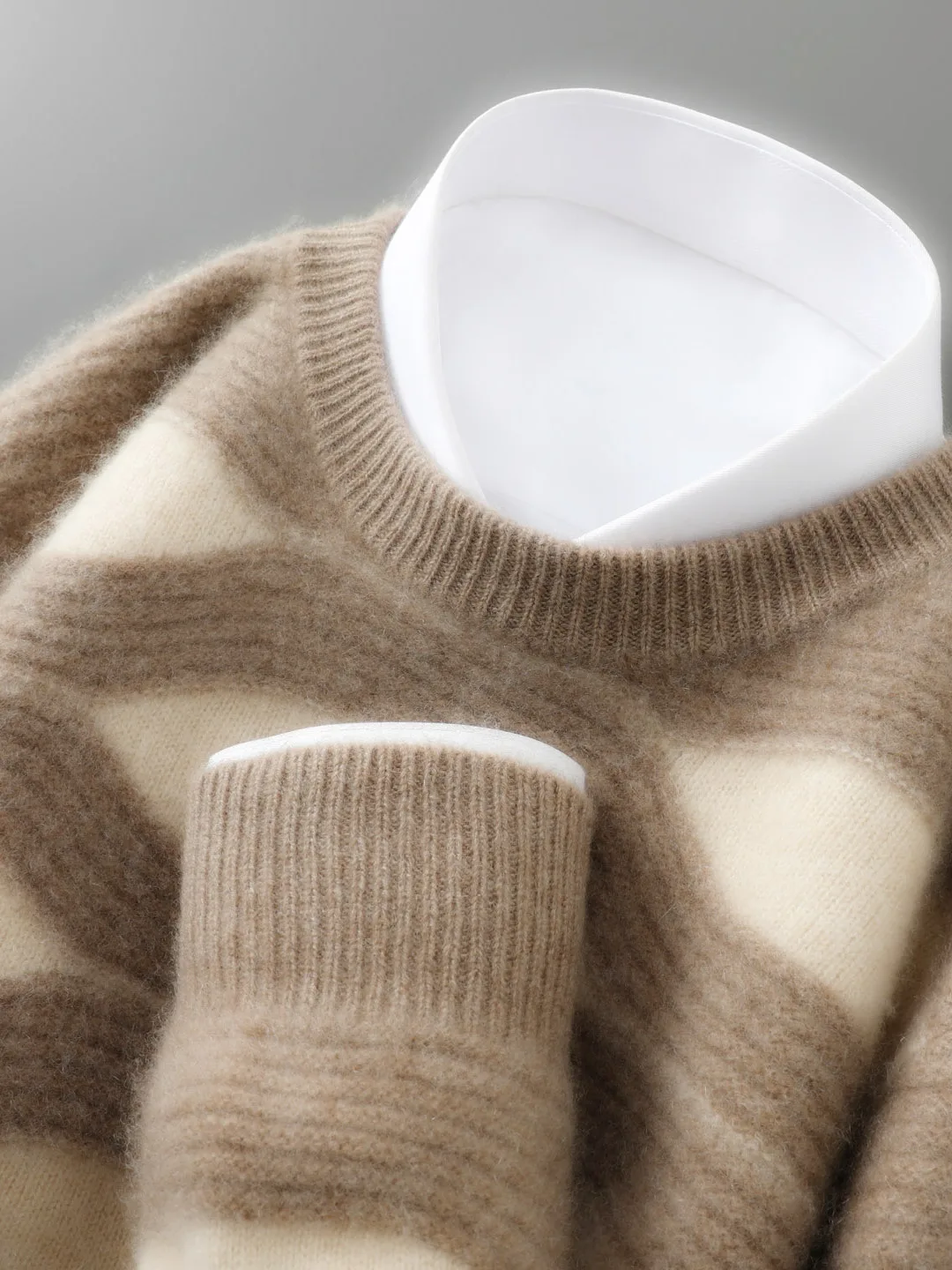 

Autumn Winter Thiened Pure Wool Knitted Casual Busin Men's round Ne Sweater Soft Warm Breathable Elastic Woolen irt
