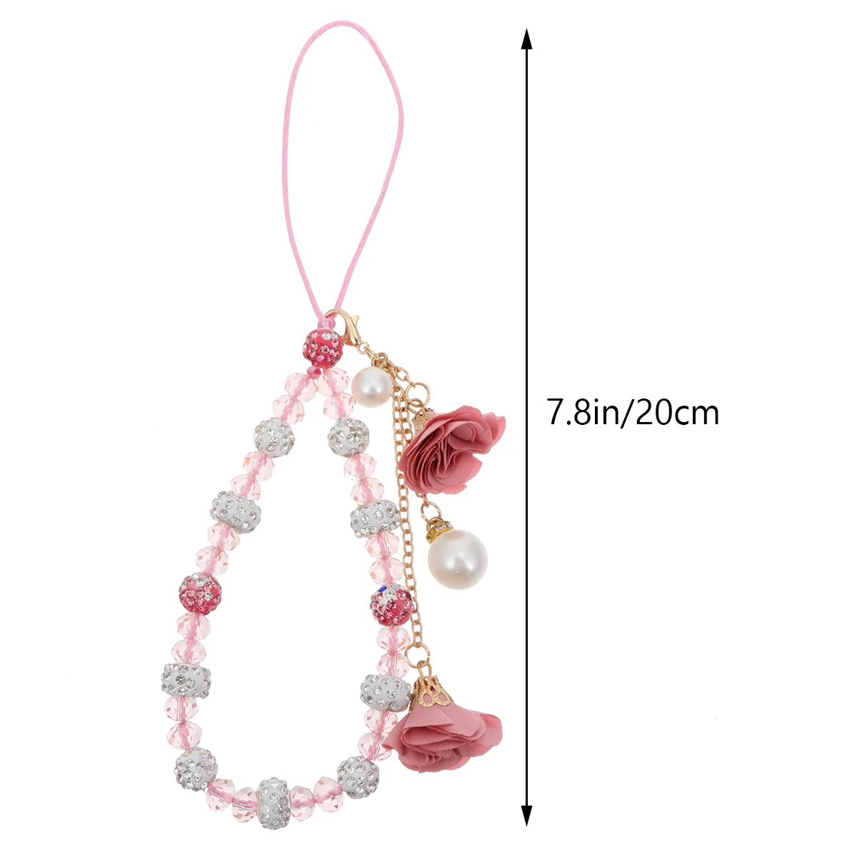 Crystal Flower Pendant Non-slip Phone Strap Lanyard for Suspenders Handbag Accessory Pendants Ornaments USB Flash Drive