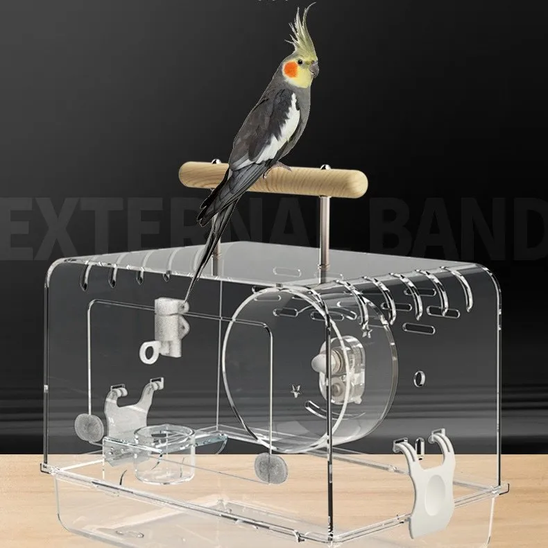 

Small Folding Outdoor Trap Acrylic Bird Breeding Cages Parrot Nest clear Acrylic Bird Cage