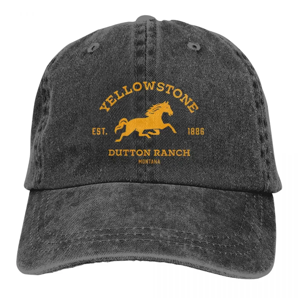 Yellowstone Dutton Ranch Gold Montana Vintage Unisex Baseball Cap Distressed Washed Hats Cap Vintage Outdoor Summer Snapback Hat