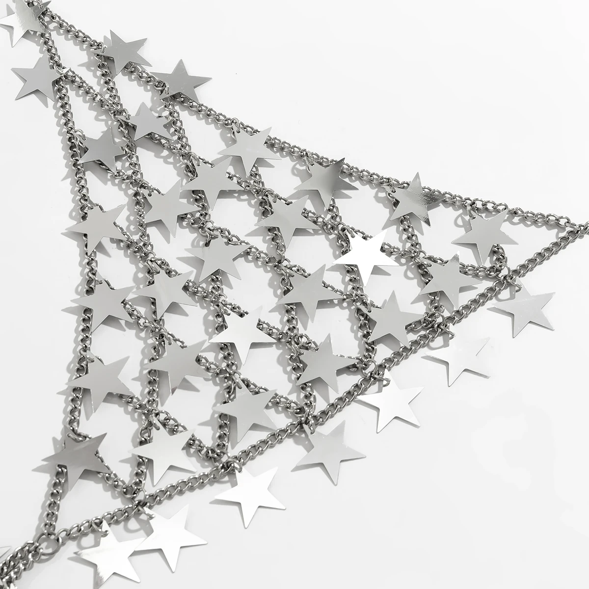 IngeSight.Z Sexy Hollow Star Sequins Tassel Bra Chest Chain for Women Summer Beach Link Body Chain Underwear Festival Jewelry