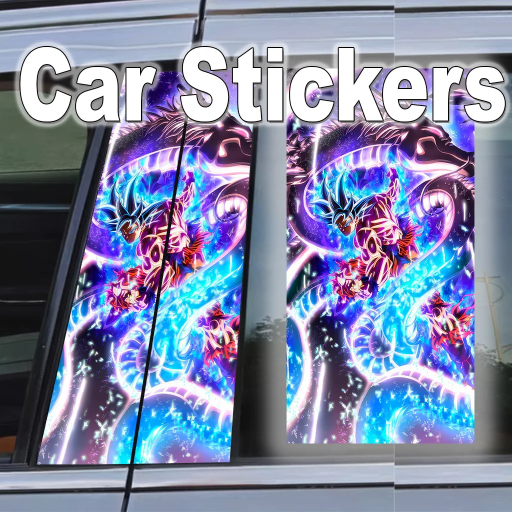 Pegatinas de coche Pilar B Pilar C cubierta decorativa impermeable puertas antiarañazos Pilar protector solar calcomanías de vinilo Dragon Ball Son Goku regalo