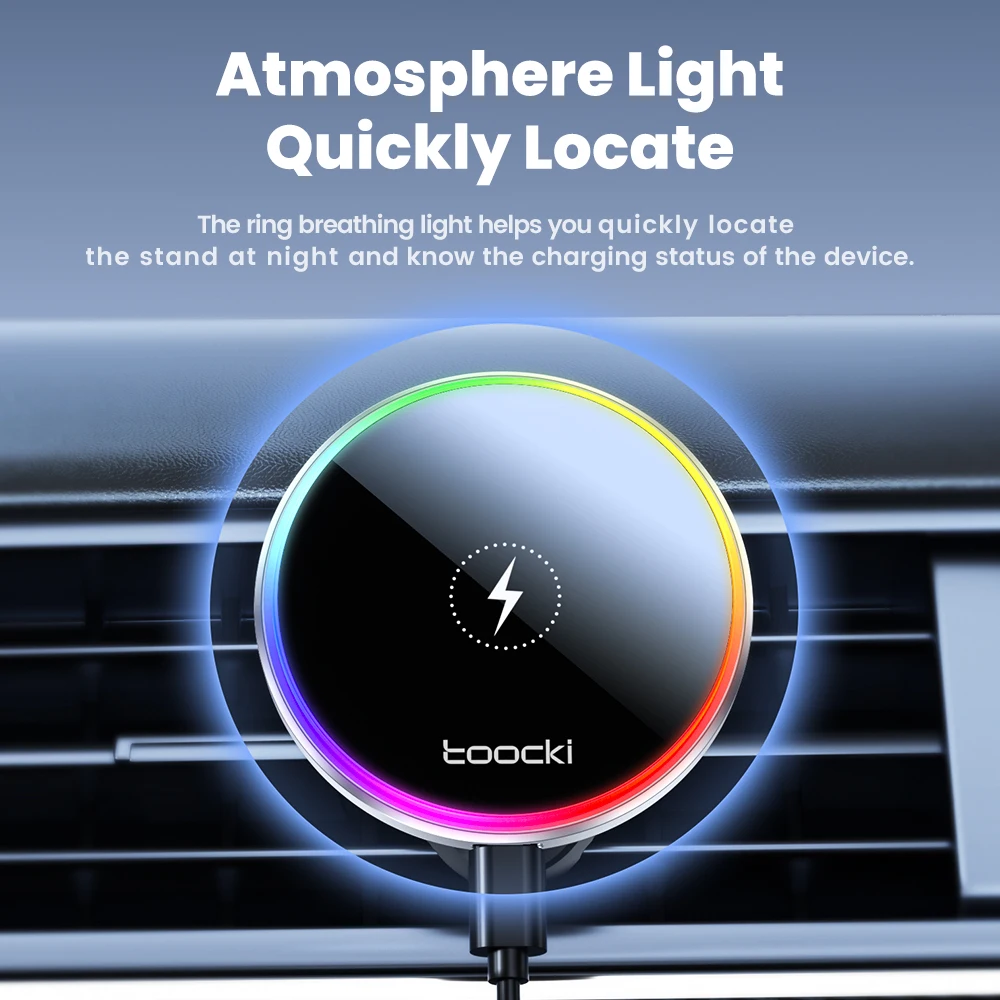 Toocki Car Magnetic Phone Holder Vehicle Dashboard Mount Mobile Phone Holder Strong Adhesive Magnetic Car Mount