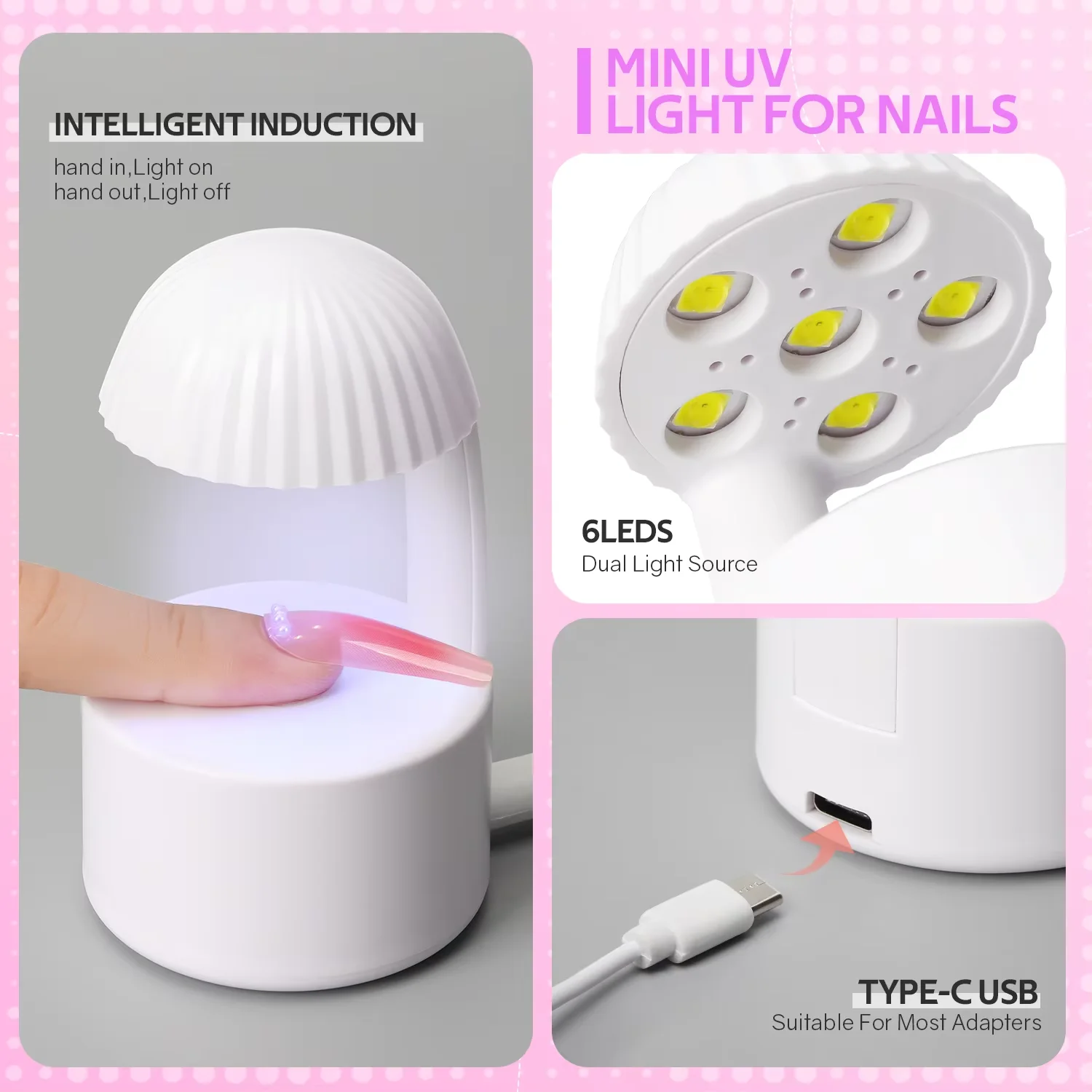 LULAA Mini Flash Cure lumière pour ongles en Gel lampe à ongles à séchage rapide Flash Cure lampe pour Salon de manucure maison bricolage manucure