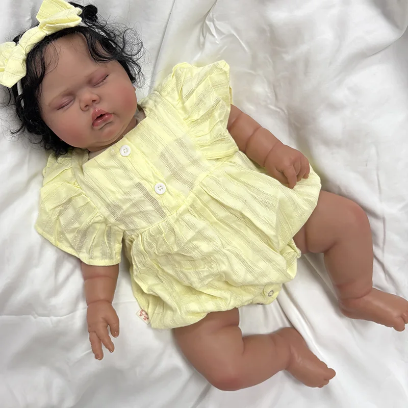 60CM Reborn Toddler Baby Doll Sleeping Picke Soft Cloth Body Real Looking Baby Dolls Bonecas Bebe Rooted Hair Same as Pictures