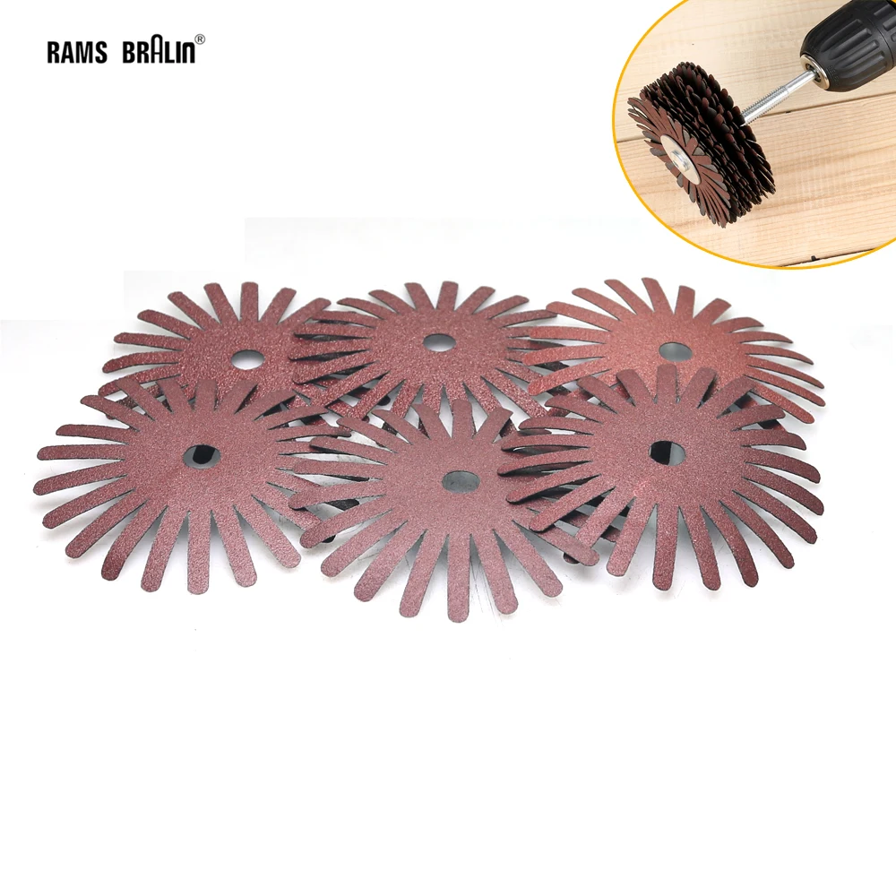

50 pcs/Lot 3 inch Radial Sanding Discs Sandpaper Strips Brush Wheel for Wood Concave Convex Polishing