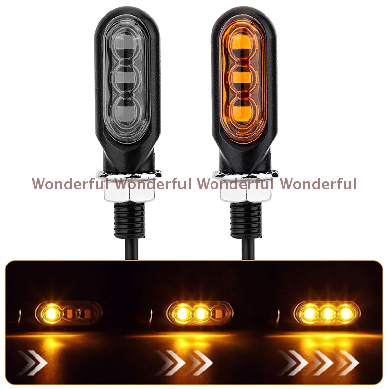 

Intermitentes Moto For Cafe Racer Motorcycle Mini LED Turn Signal Lights Amber Flowing Directional Signal Lamp