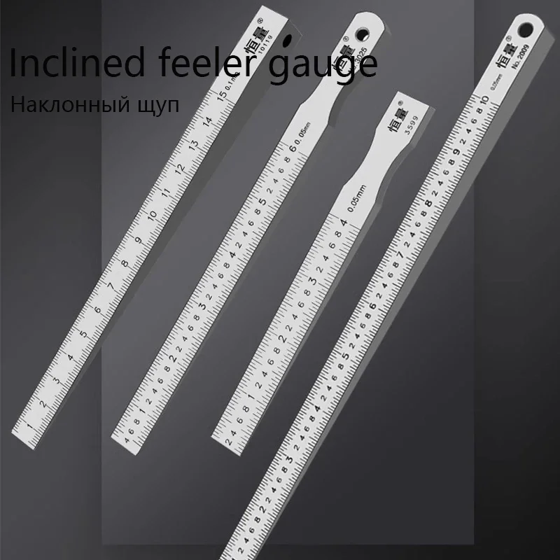 Stainless Steel Slope Ruler Flatness Detection Feeler Gauge Gap Detection Ruler Slope Gauge Gap Gauge Wedge Feeler Gauge 0.05