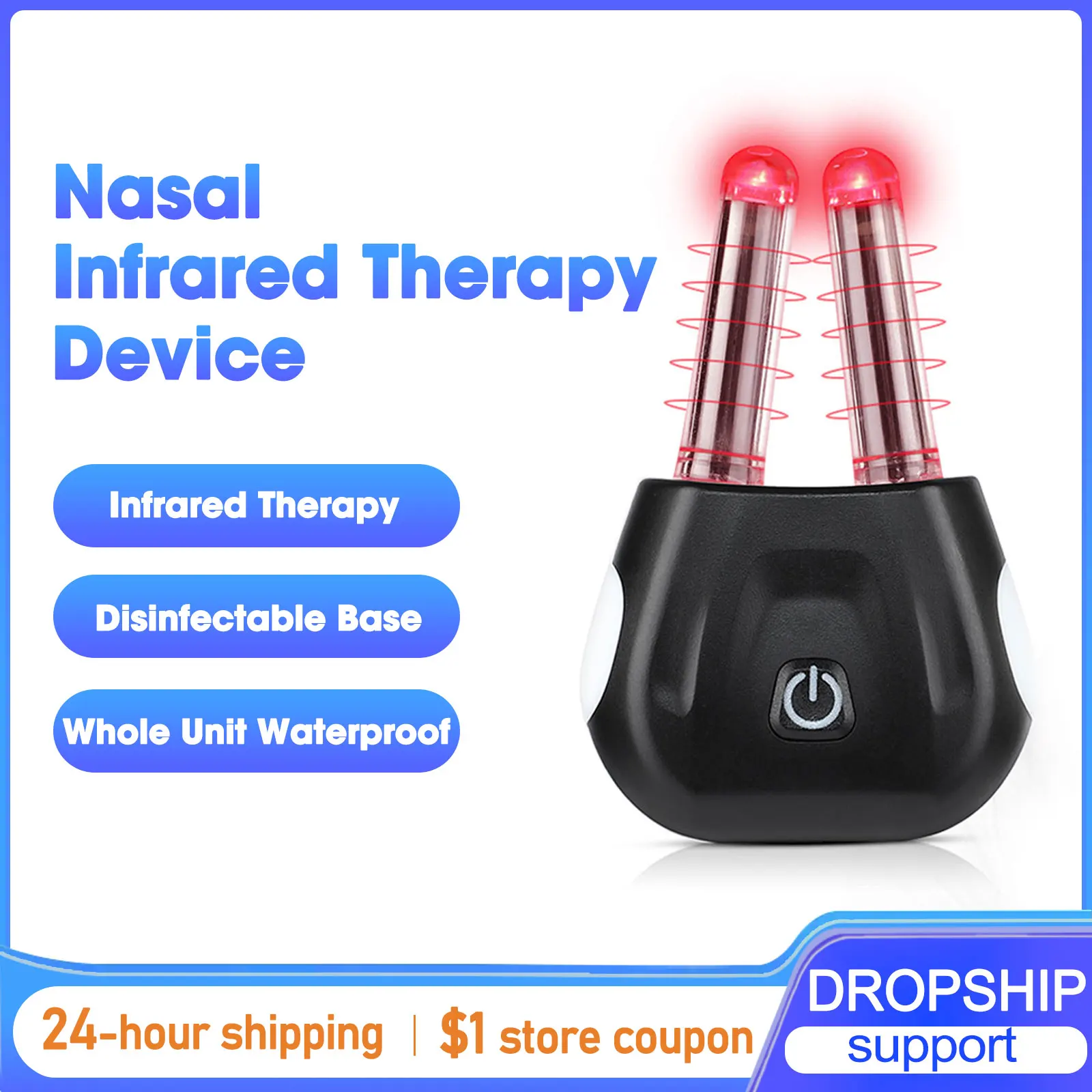 

Портативное устройство для инфракрасной терапии носа, перезаряжаемый красный свет, носовой ринит, облегчение зуда носа, инструменты для фототерапии, здравоохранения