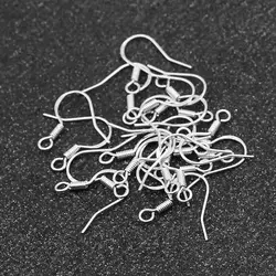 100pcs/pack 925 Silver Earring Hooks Backs Clasp Ear Wire DIY Making Jewelry Findings Supplies