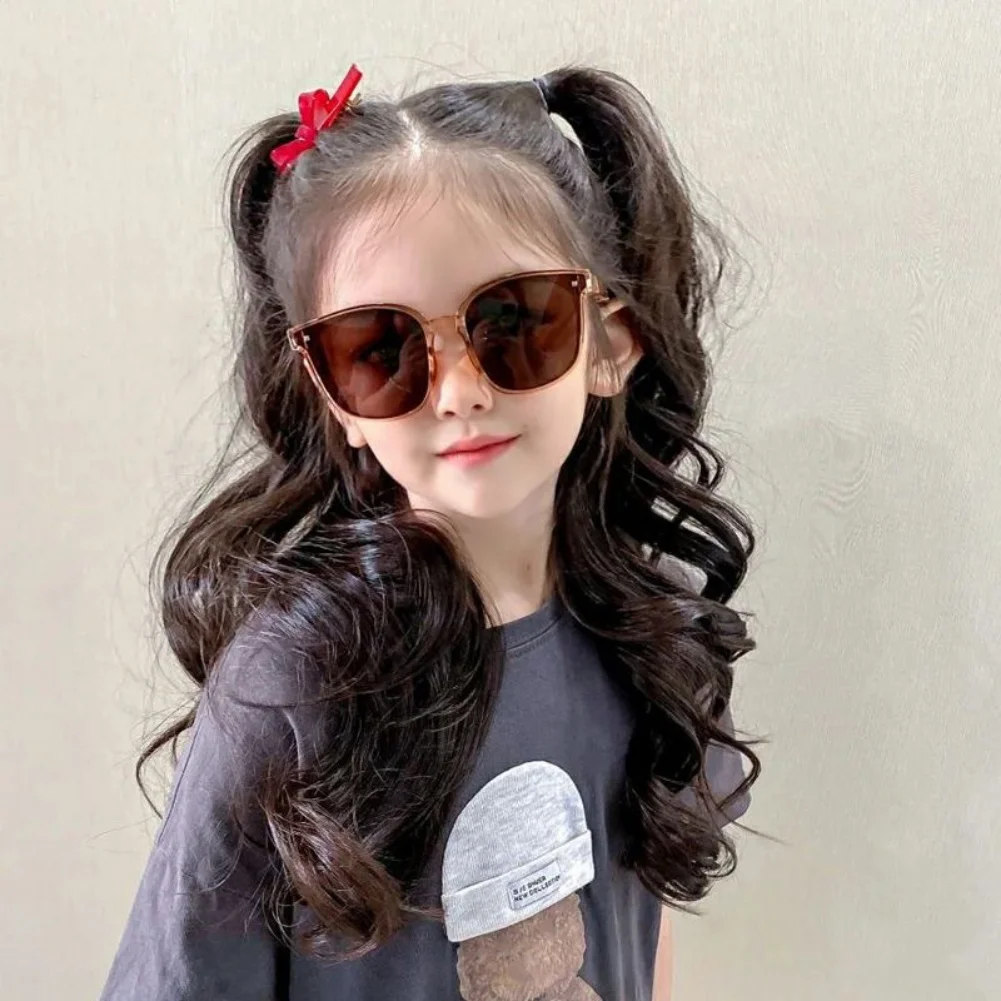 Kids Wigs Popular black Long Deep Wave Hair Lolita Wigs With Bangs Synthetic Wig For Women Fashion Thick Curls Wigs Girl