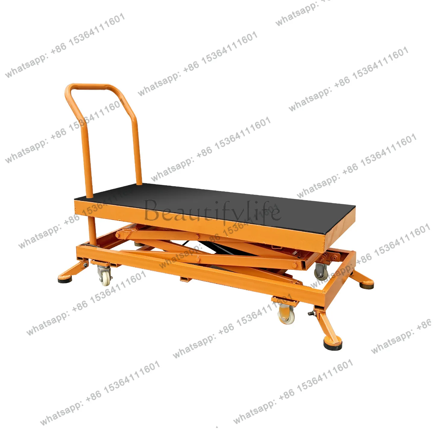 Electric hydraulic lifting stool foot-operated movable decoration special folding trolley