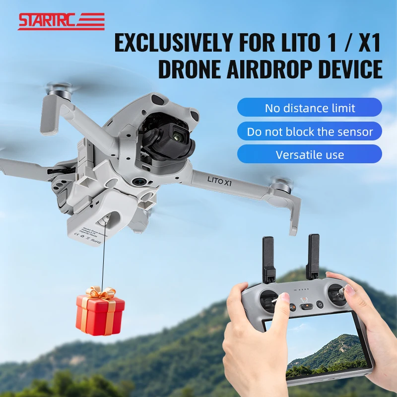 12KM Airdrop System For DJI Lito 1/X1 Drone Payload Dropper Thrower Transport Delivery Device Accessory