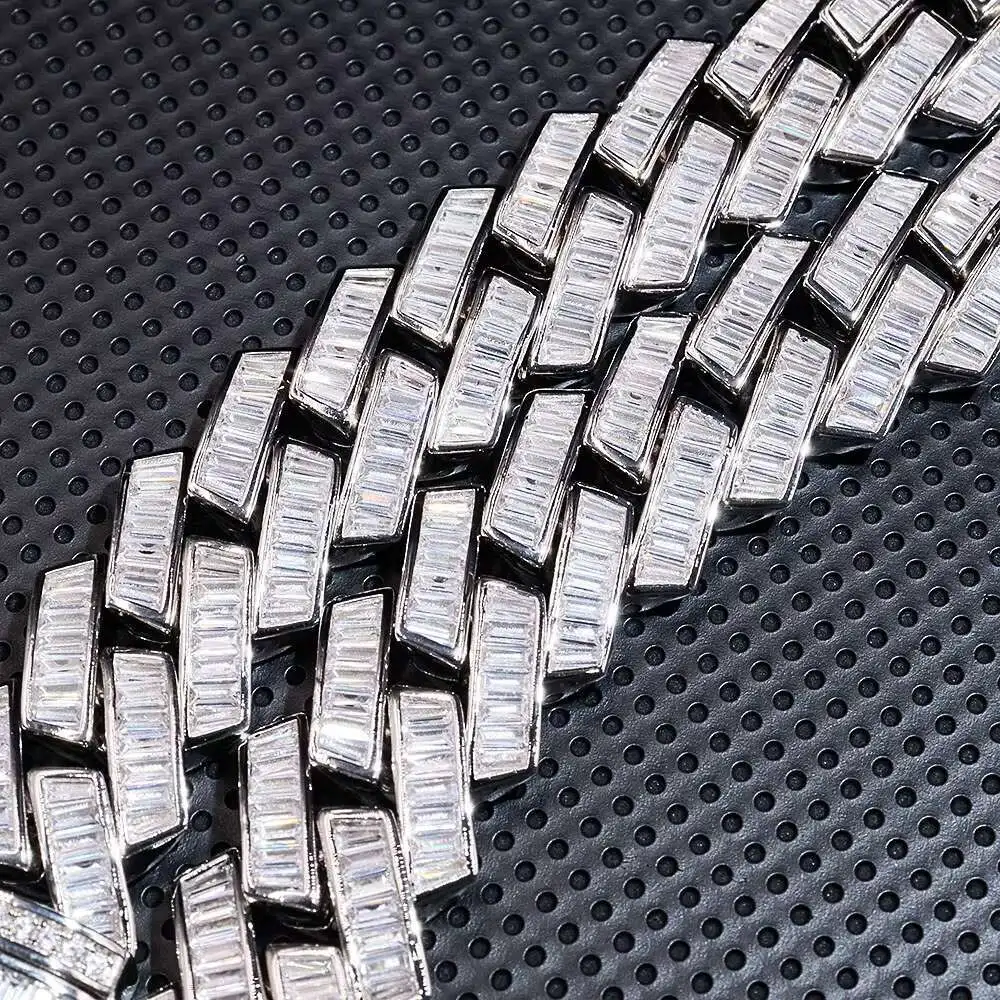 

CZ 925 sterling silver 21mm 5A zircon Cuban chain chain acceptable for men