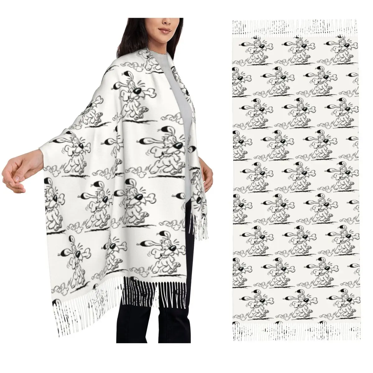 

Астерікс и Обеликс Dogmatix Ideafix Obelix Шарф для собак Шарфы с кисточками для женщин Шали и накидки Большая осенне-зимняя шаль