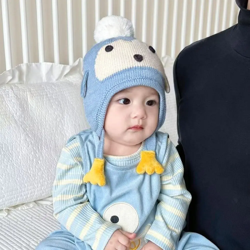 Warm Winter Baby Knitted Hat Cartoon Animal Earflap Beanie Soft Comfortable Cap For Infant Boys Girls Head Cover