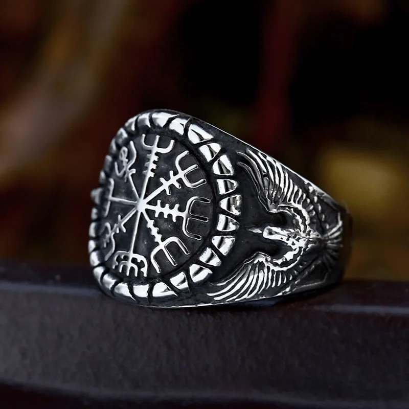 Beier 316L Stainless steel nose viking Talisman pattern men ring Odin Amulet Vegvisir scandinavian fashion jewelry BR8-1249