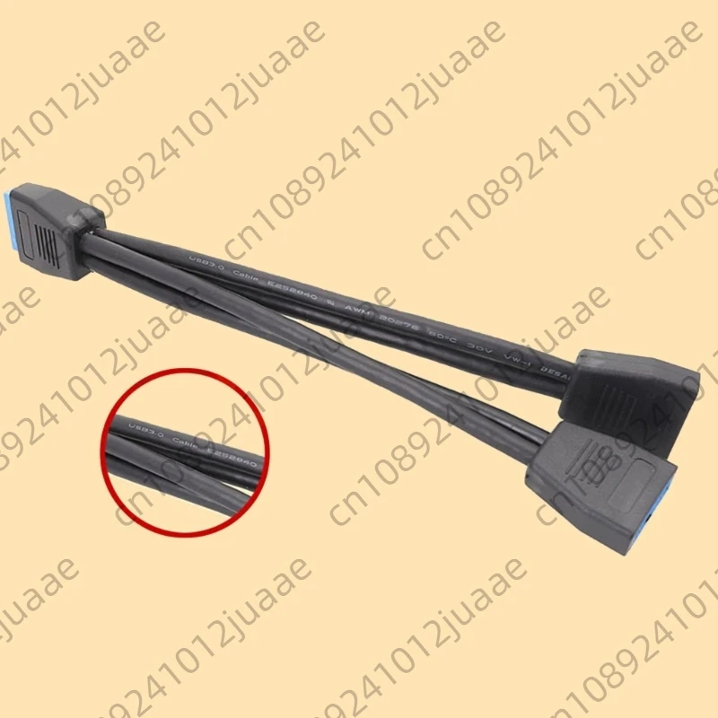 2 Port USB 3.0 Female to 20 Pin Header Motherboard Cable Internal Connection，Dual Port USB 3.0 19 Pin Y Splitter Cable