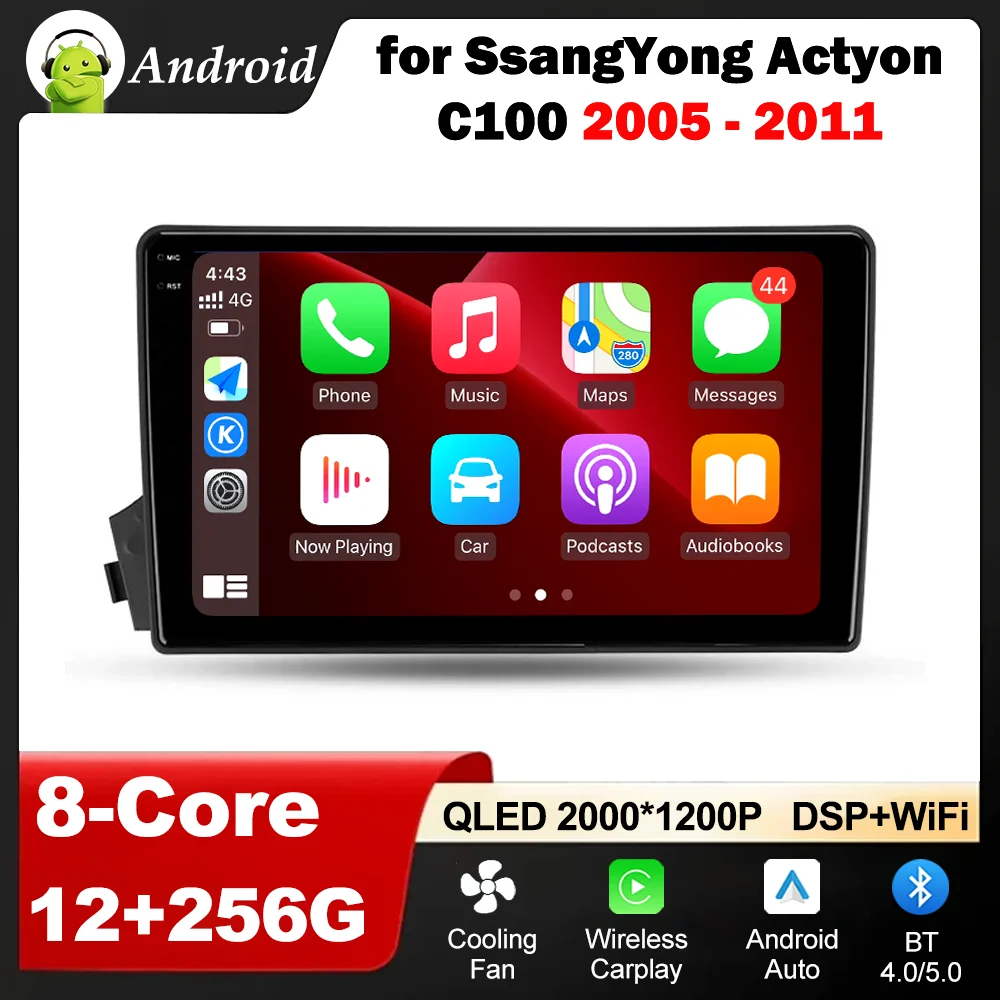 

GPS Navi Car Mulltmedia Player for SsangYong Actyon C100 2005 - 2011 Android OS Wireless Carplay DSP Stereo No 2 din IPS Screen