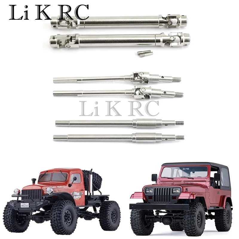 Metal Front and Rear Axle Drive Shaft CVD Driveshaft for 1/10 FMS Mashigan RocHobby Atlas RC Car Upgrade Parts