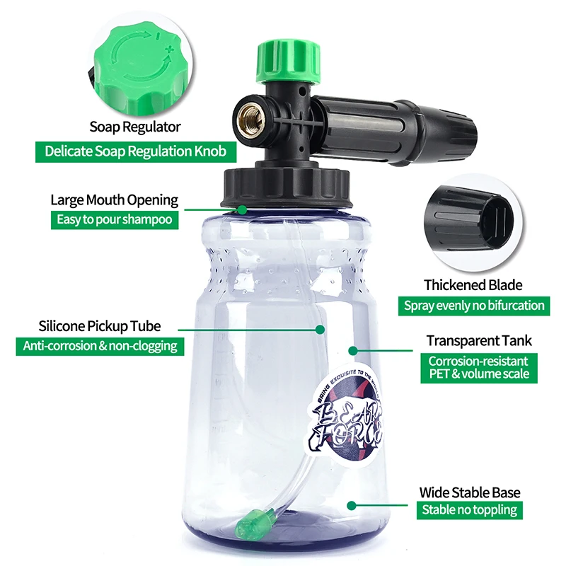 غسالة الضغط مدفع رغوة مولد رغوة قاذف رغوة الثلج مع موصل سريع 1/4 بوصة