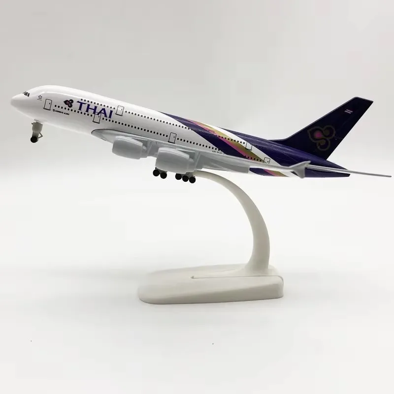 

20 см A380 Таиланд THAI Airlines 1:400 модель самолета из сплава Airbus, литая под давлением модель самолета с подставкой для колес, коллекционный дисплей