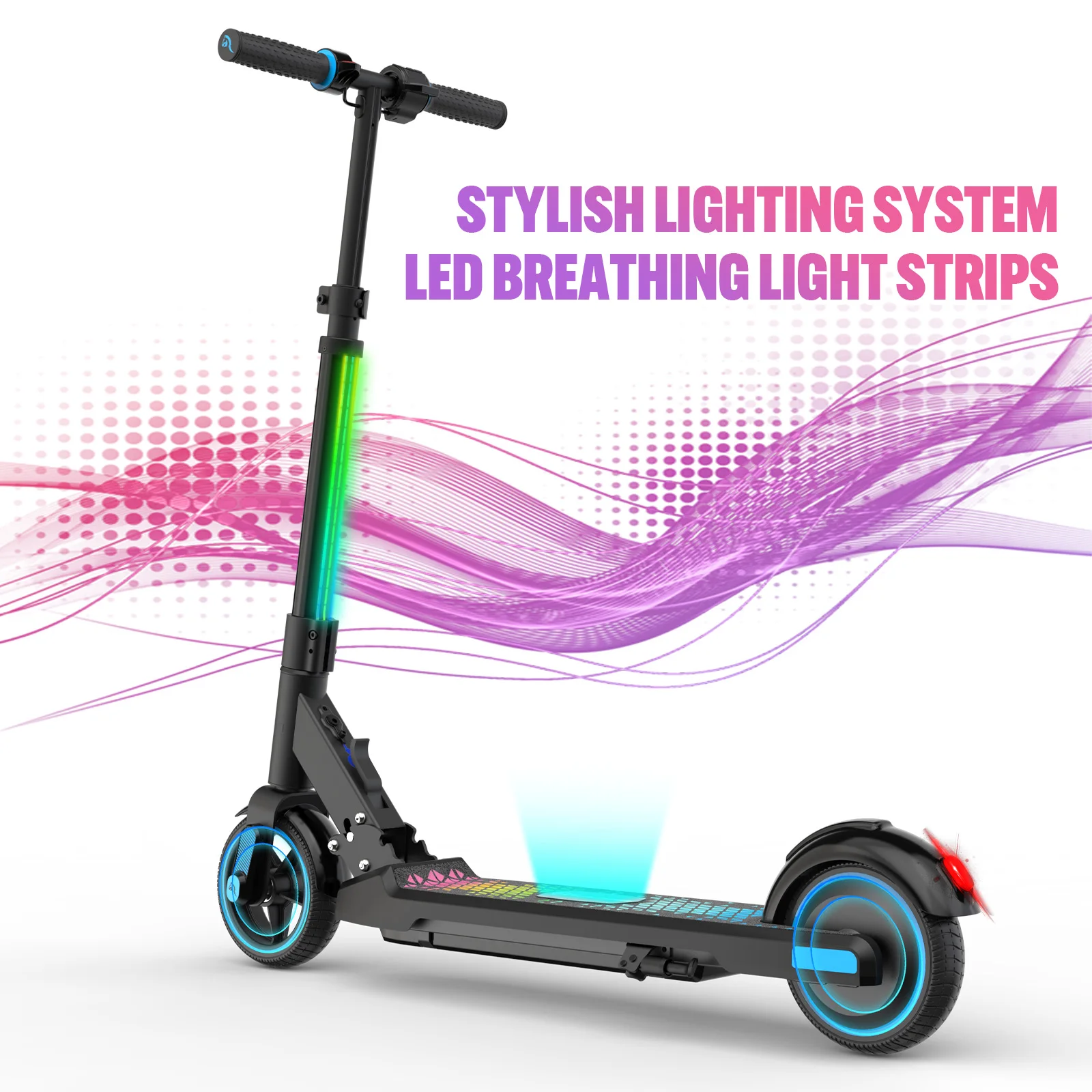 EVERCROSS Elektromos Roller gyerekeknek, foldable Roller számára gyerekeknek ages 6-12, 9.3 MPH & 5 Mérföld, ledes kijelző, Színes ledes Világítás, UL