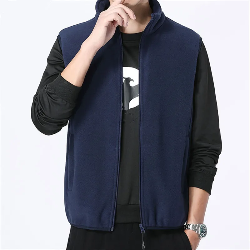 2026 Spring Autumn Men Casual Vest Fashion Male Sleeveless Jacket Coats Men Stand Collar Zipper Waistcoats Clothing Oversized