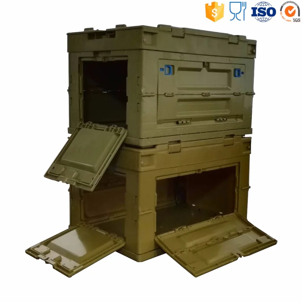 Plastic Flower Delivery Box Fancy Box Foldable Clothes Storage Stackable Moving Tote Box Bin Crate With Locking Lid