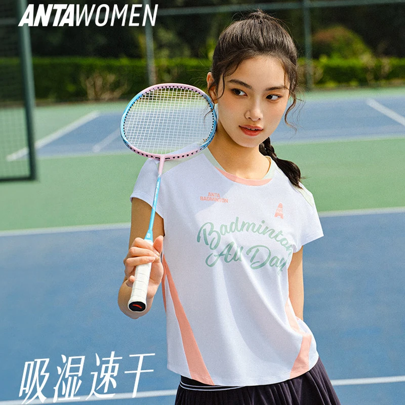 

ANTA DINGYIN Quick drying T-shirt sports short skirt women's summer new short sleeved top pleated skirt