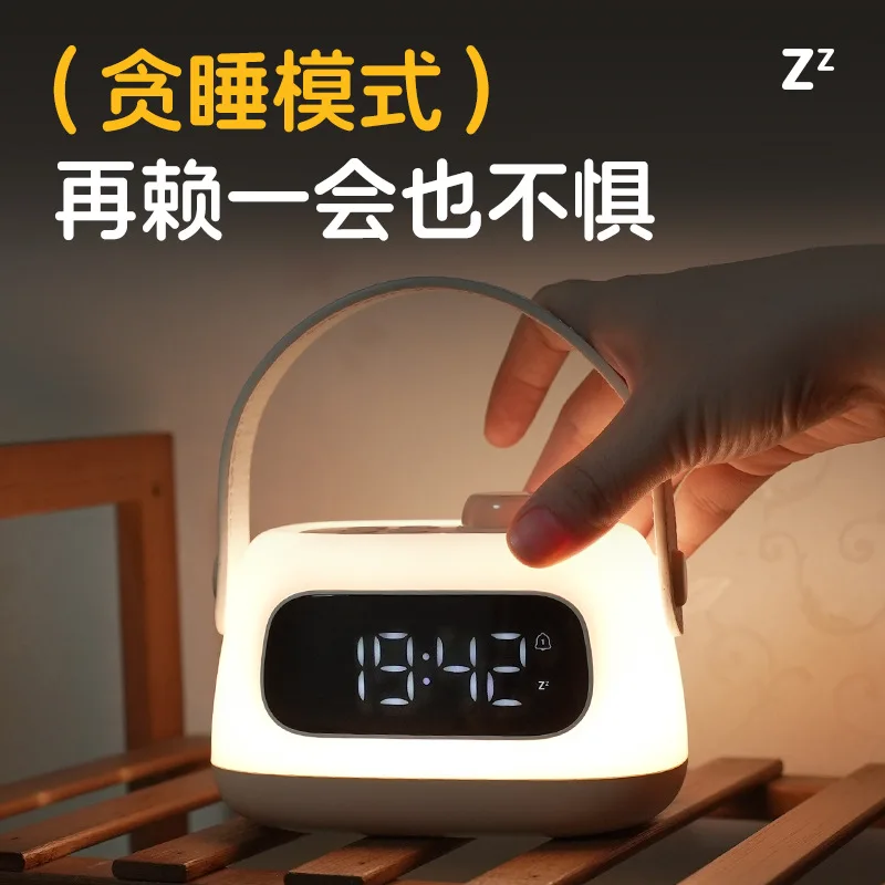 مصباح مكتبي محمول على مدار الساعة، شحن USB، مصباح توقيت يعتم بدون خطوات