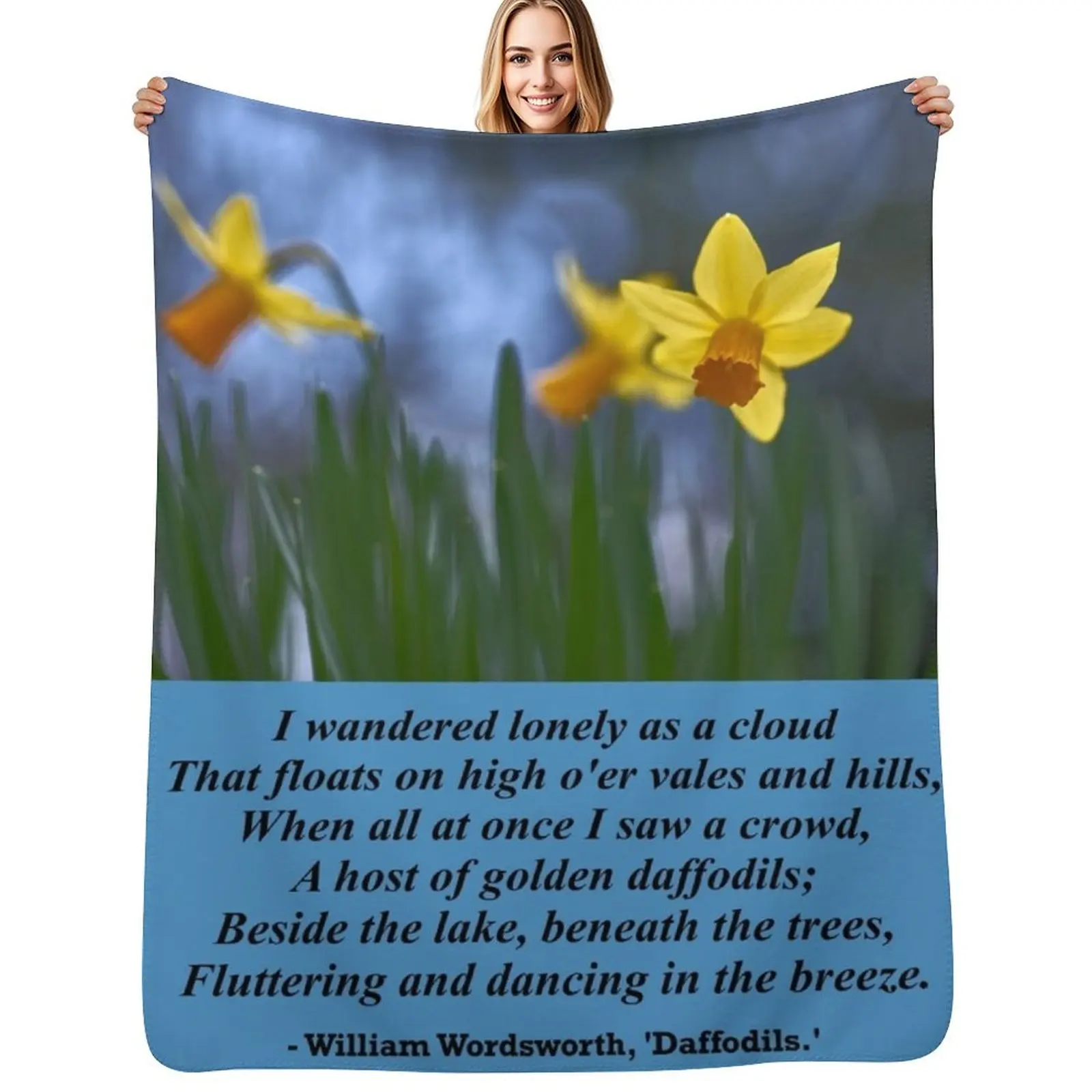 

William Wordsworth Daffodils Throw Blanket Quilt heavy to sleep Plush Polar Blankets