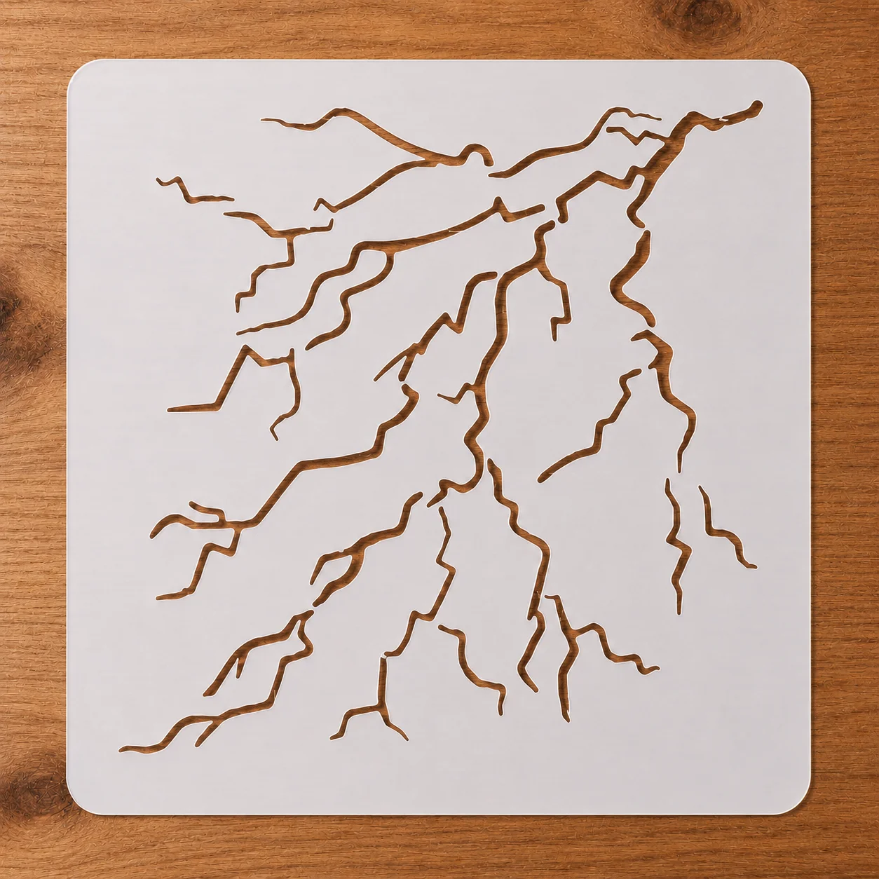 12x12in Lightning Stencil Reusable Crack Storm Pattern Painting Template for Wall Wood Fabric Furniture Floor Canvas DIY Decor
