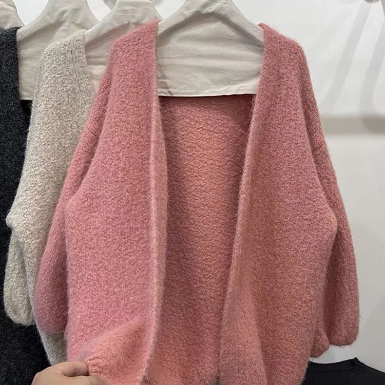 

Mid-Long Cardigans Yellow Womens Winter Floral Stretchy Chic Loose Plush Sleeveless Fur-Trim Ribbing Panelled Hip-Hop Basic Slim