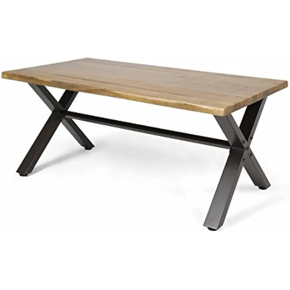 

Outdoor Acacia Wood Coffee Table, Made with acacia wood, Living Room Furniture Coffee Tables, Sandblast/Rustic Metal