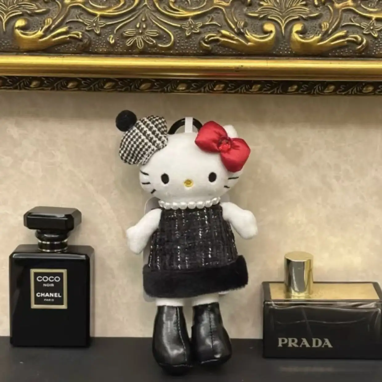 10 cm Anhänger für Kt Lange Bein Plüsch-schlüsselanhänger Spielzeug Schwarz Haut Kt Weiche Angefüllte Puppe Auto Schlüssel Ring Rucksack Tasche decor Weihnachten Geschenke