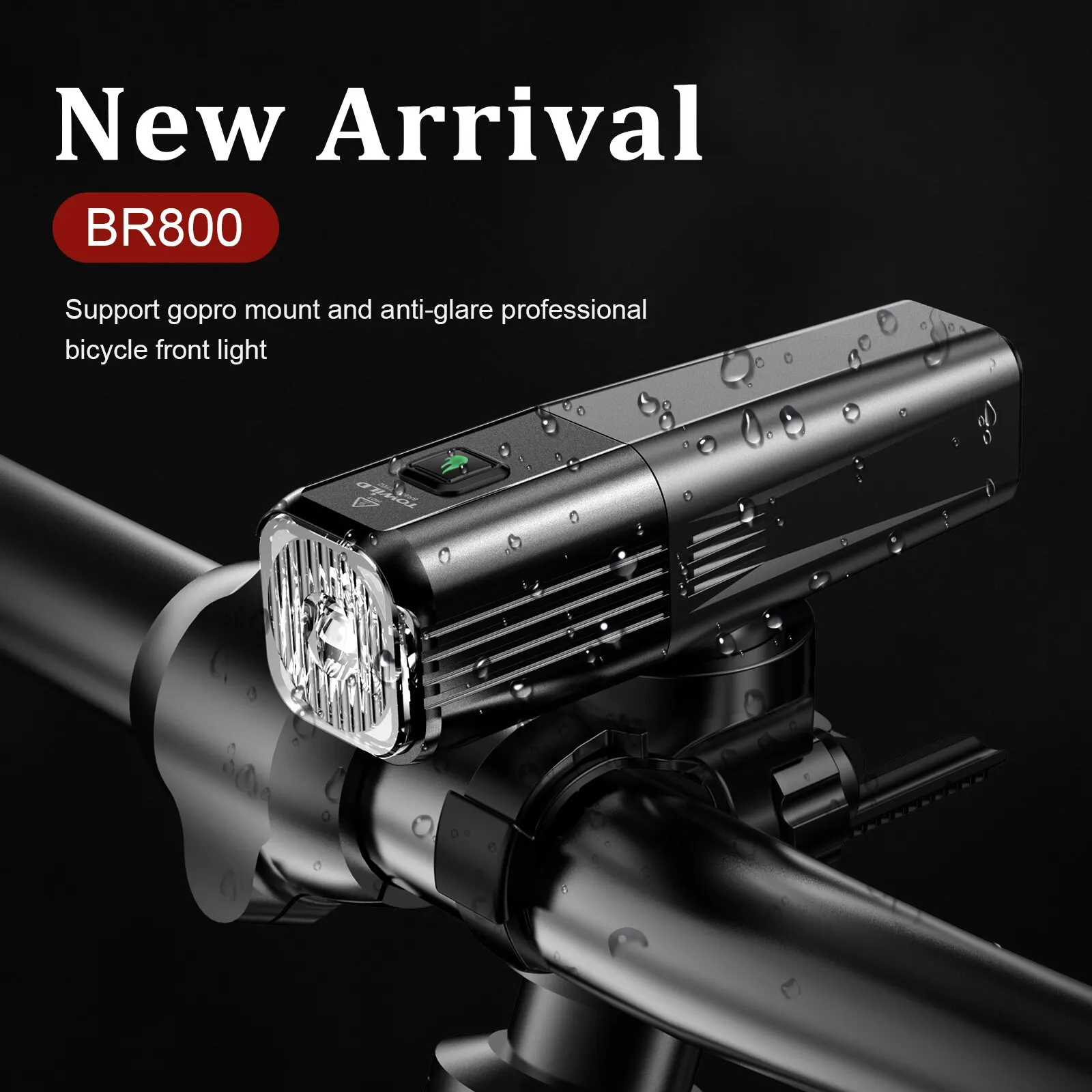 TOWILD BR800 Bike Light TypeC 18650 2000mAh Battery Changeable LED MTB Front Lamp Headlight Aluminum Flashlight Bike Accessories