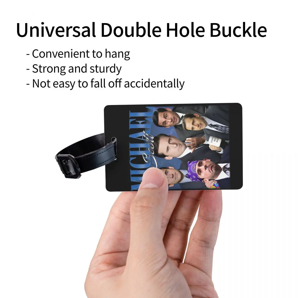 Custom Michael Scott Luggage Tag With Name Card The Office Prison Mike Privacy Cover ID Label for Travel Bag Suitcase