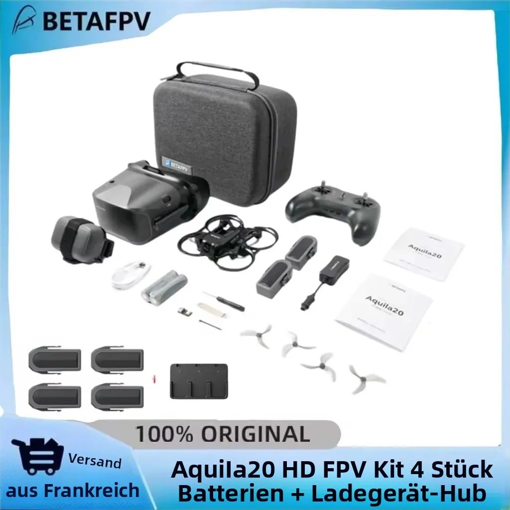 BETAFPV Aquila20 HD FPV Kit RTF 4 Akkus LiteRadio 4 SE Funksender VR04 FPV-Brille 2S Antriebssystem Ladehub Tragetasche