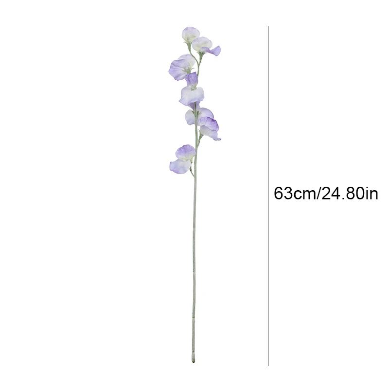 1PC,Simulation White Blue Flocked Pea Flower, Nordic Home Decoration Wedding Party Artificial Flower