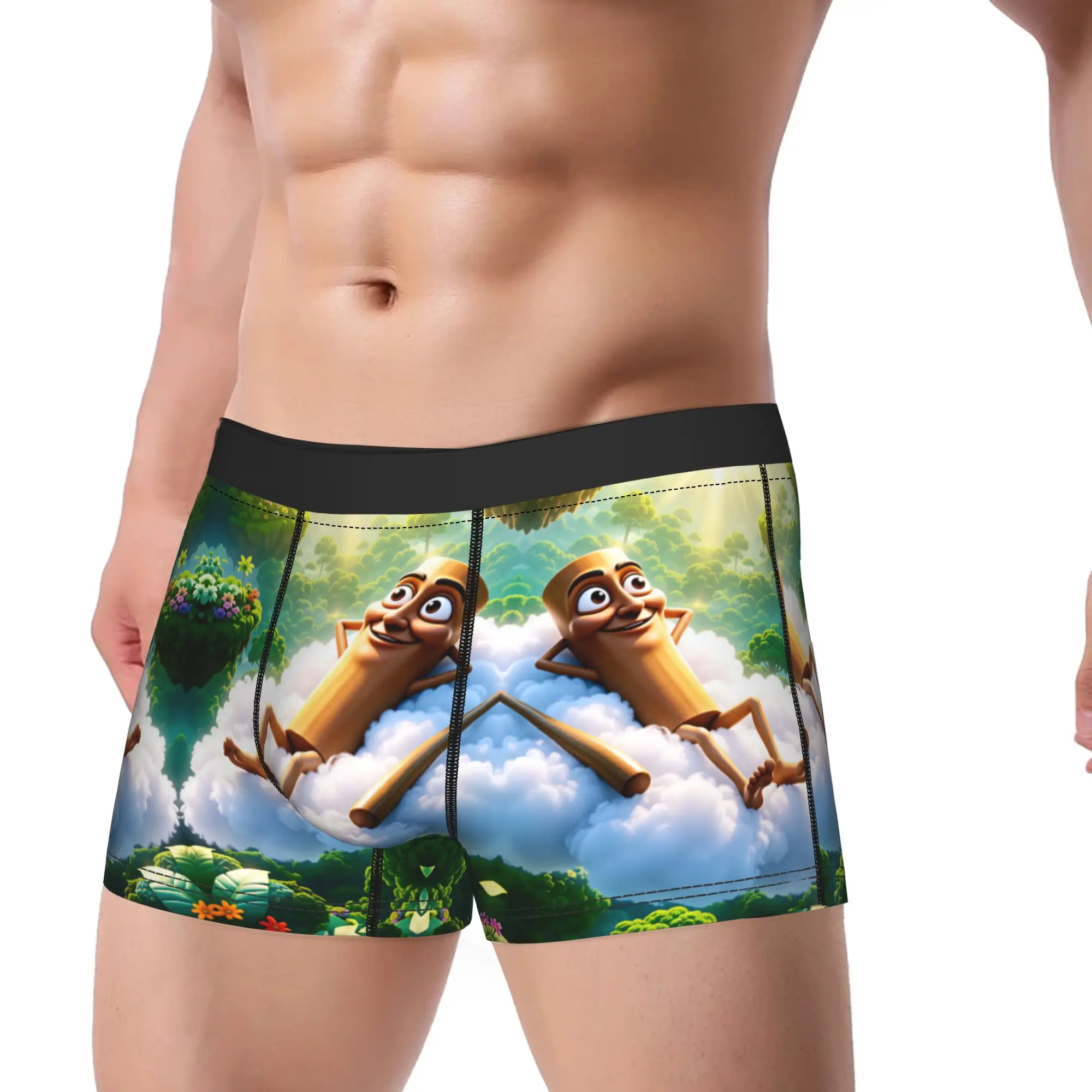 Tung Tung Sahur Rainbow Cloud Heaven Meme Shorts Briefs Underwear Hot Sale Male Sexy Soft Boxer Shorts Plus Size Underpants